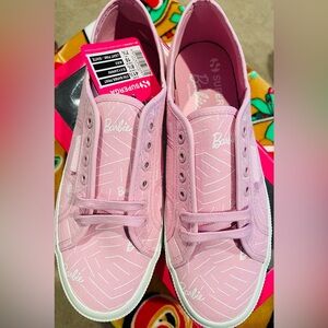 Superga x Barbie Women 8.5. Men’s 7. Pink and White Sneakers